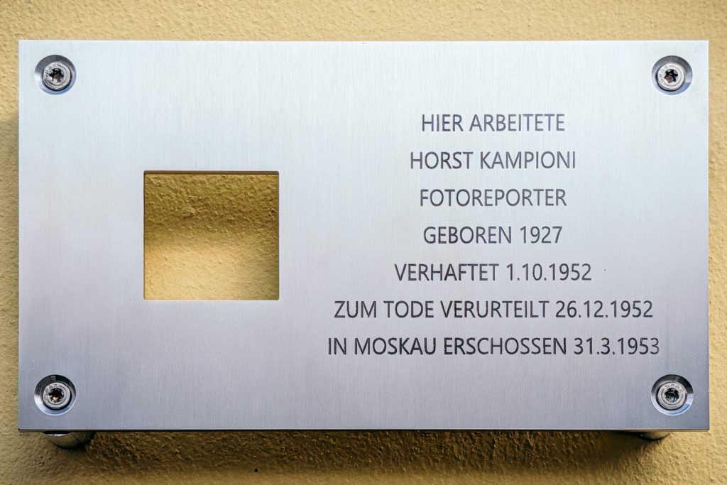 Gedenktafel „Die letzte Adresse“ für Horst Kampioni